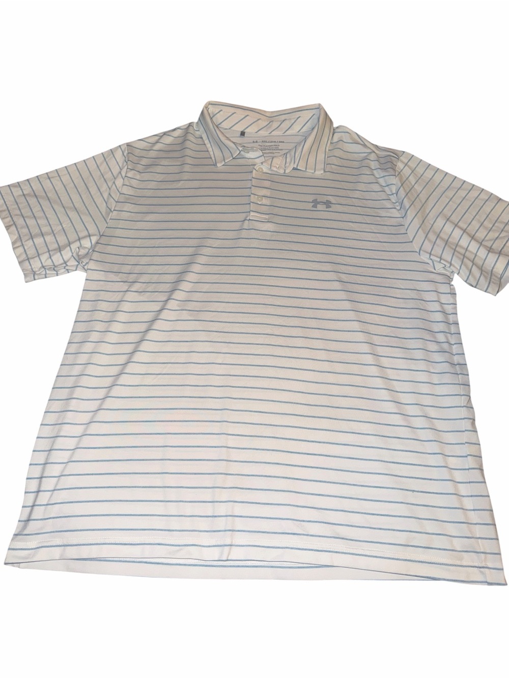 Under Armour Men’s White & Light Blue Striped Polo